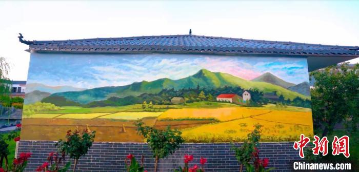 繪制好的鄉(xiāng)村墻繪。　寧夏文旅廳供圖